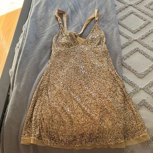 Gold sparkly Free People Dress! Perfect for the holidays or new years!